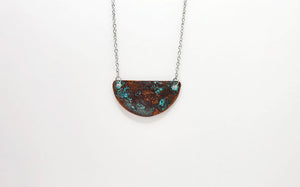 Natural Patina Small Halfmoon Necklace